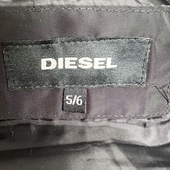 Diesel Kids Down Parka Jacket Size 5/6 Black Hooded Full zip - Picture 8 of 11